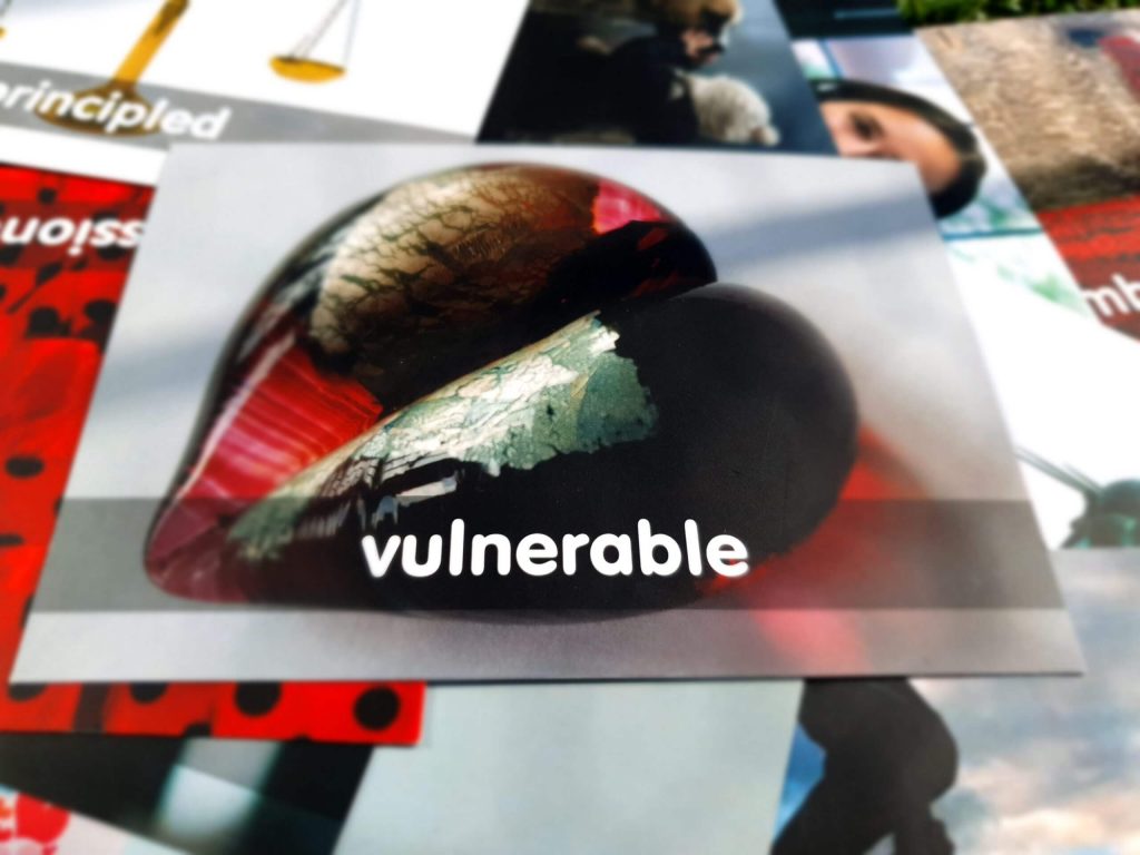 image of card saying vulnerable